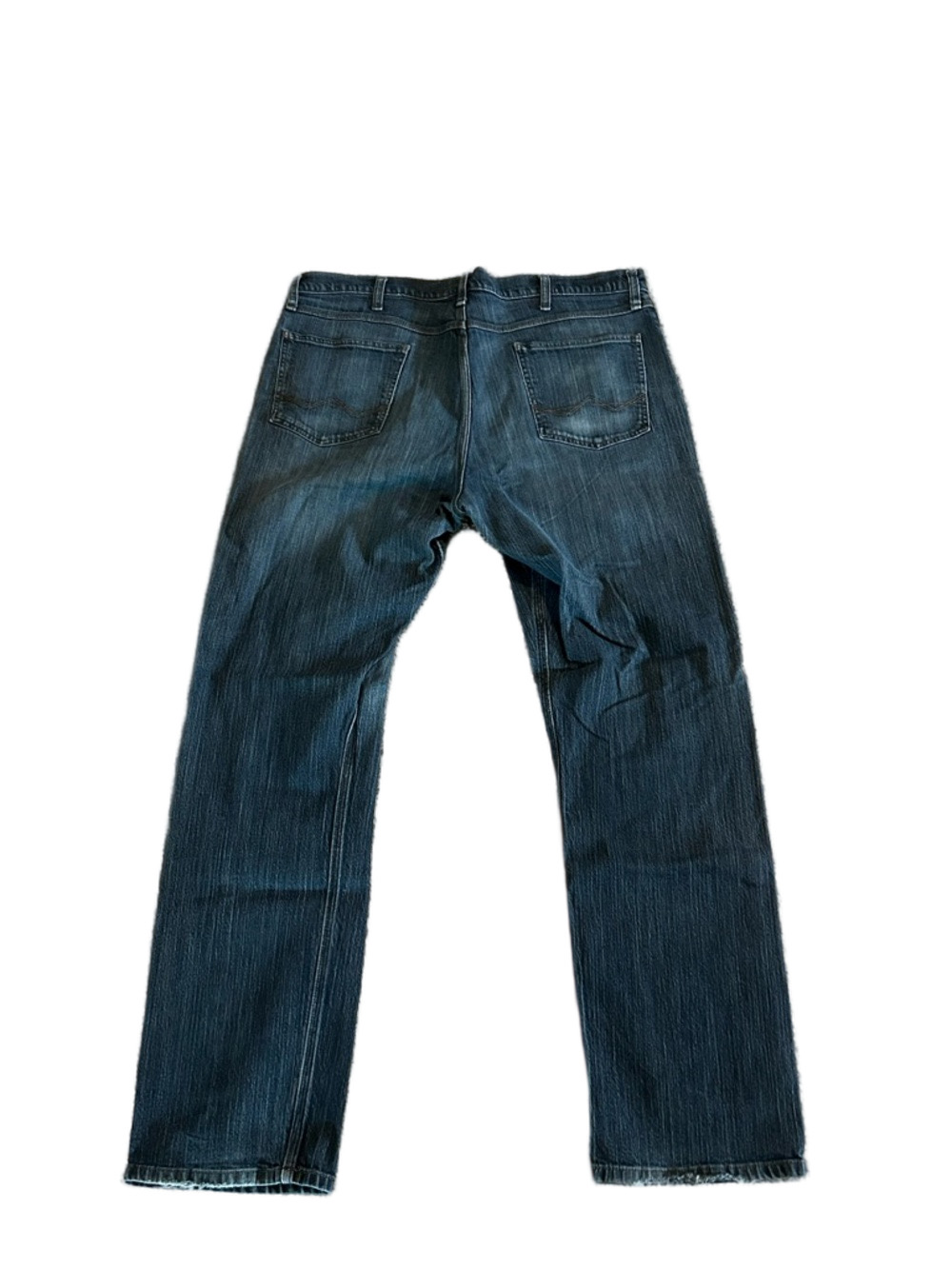 Men's Dark Blue Straight-Leg Jeans - Picture 2 of 3